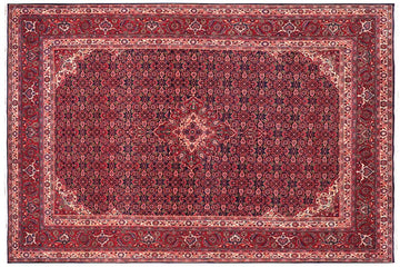 handmade Traditional Tabriz Blue Red Hand Knotted RECTANGLE 100% Wool Pile area rug 7x10